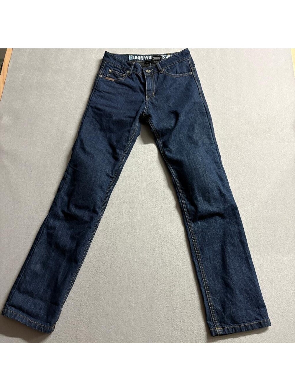 Iron Workers Kevlar Reinforced Motorcycle Riding Jeans Mens Size 6 Blue Denim